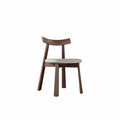 Italian Minimalist Walnut Wood Dining Chair – White Backrest image 0