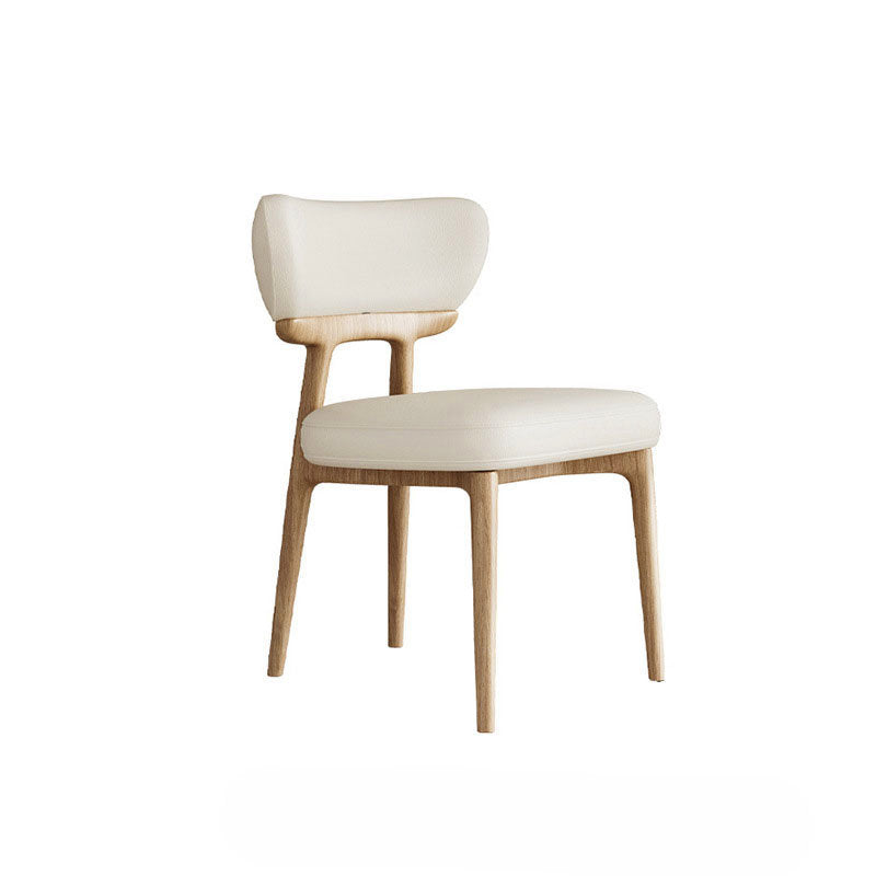 Italian Minimalist Solid Wood Leather Dining Chair – Natural Ash image 0