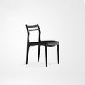 Nordic Vintage Solid Wood Leather Dining Chair – Black Ash, Black Leather image 0