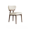 Italian Minimalist Solid Wood Leather Dining Chair – Walnut Ash image 0