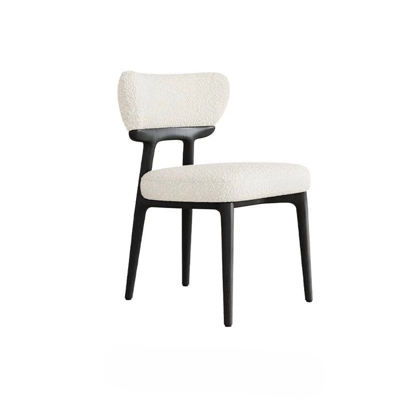 Italian Minimalist Solid Wood Leather Dining Chair – Black image 0
